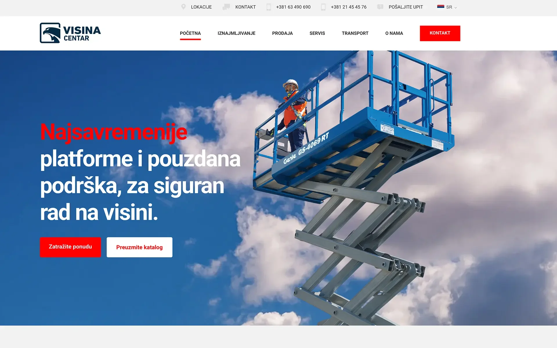 Visina centar snimak sajta
