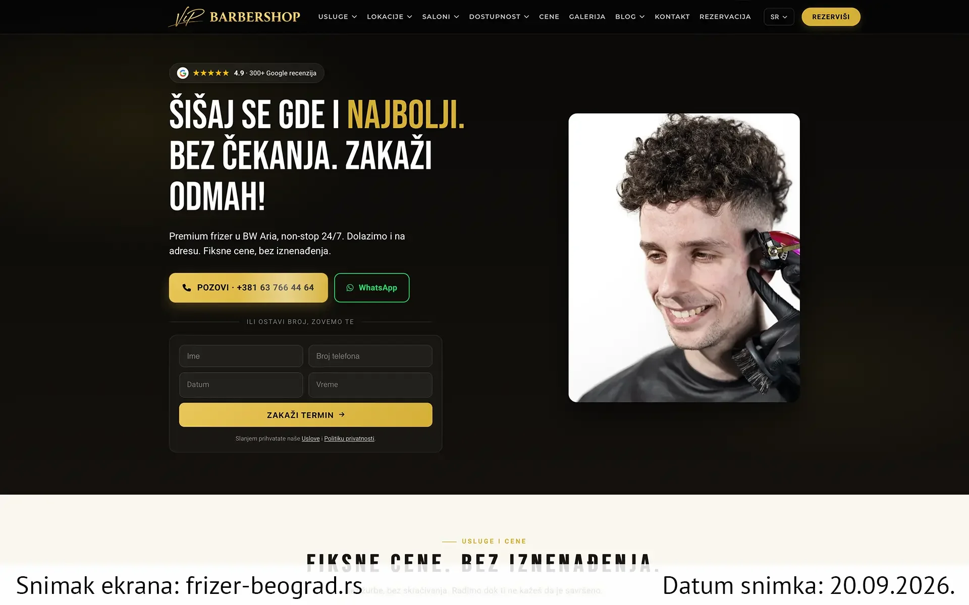 VIP Barbershop Beograd snimak ekrana