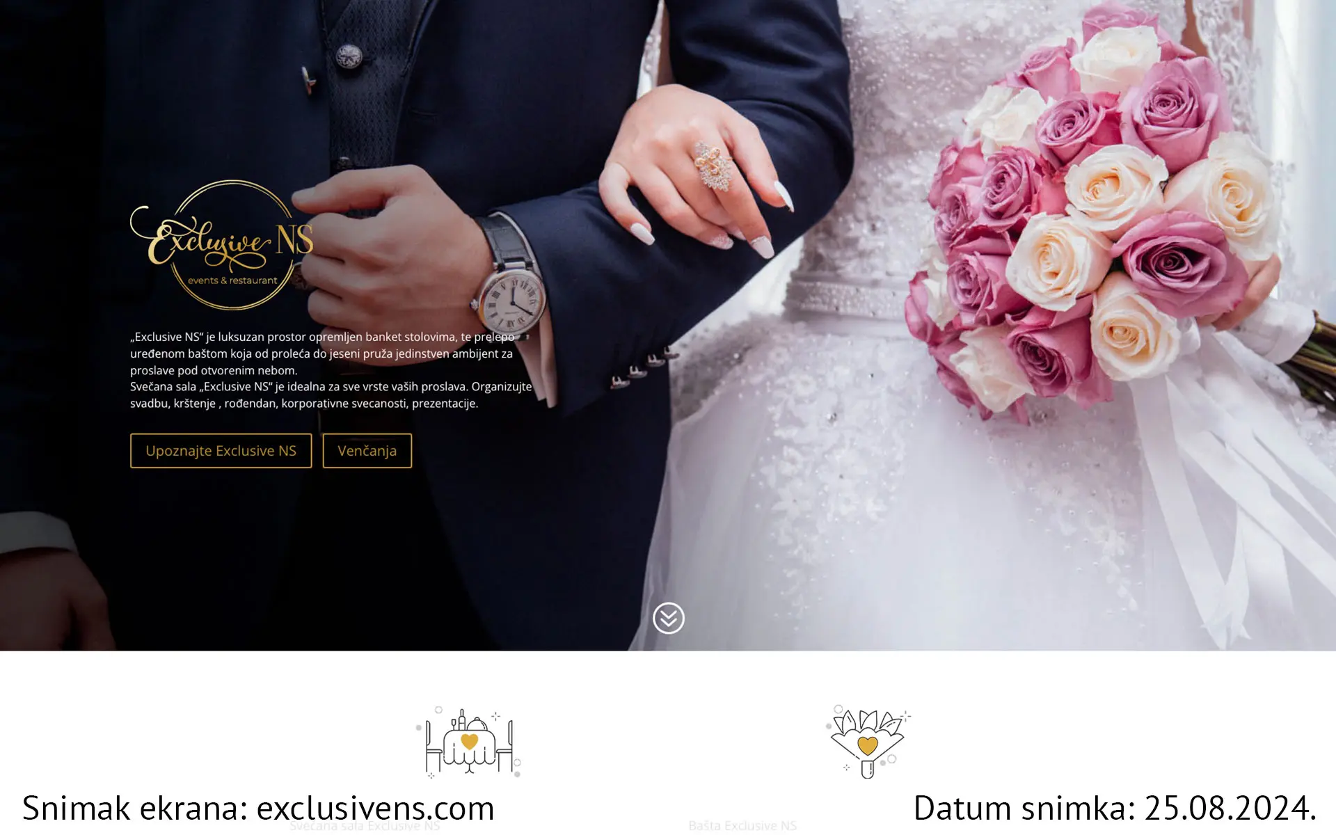 Snimak ekrana sajta — Exclusive NS