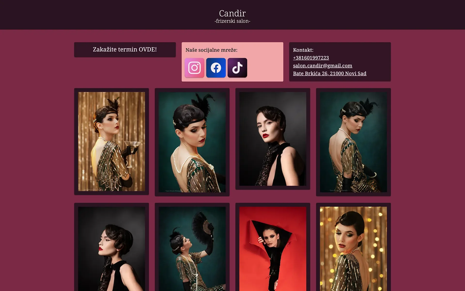 Candir Frizerski salon Novi Sad snimak ekrana