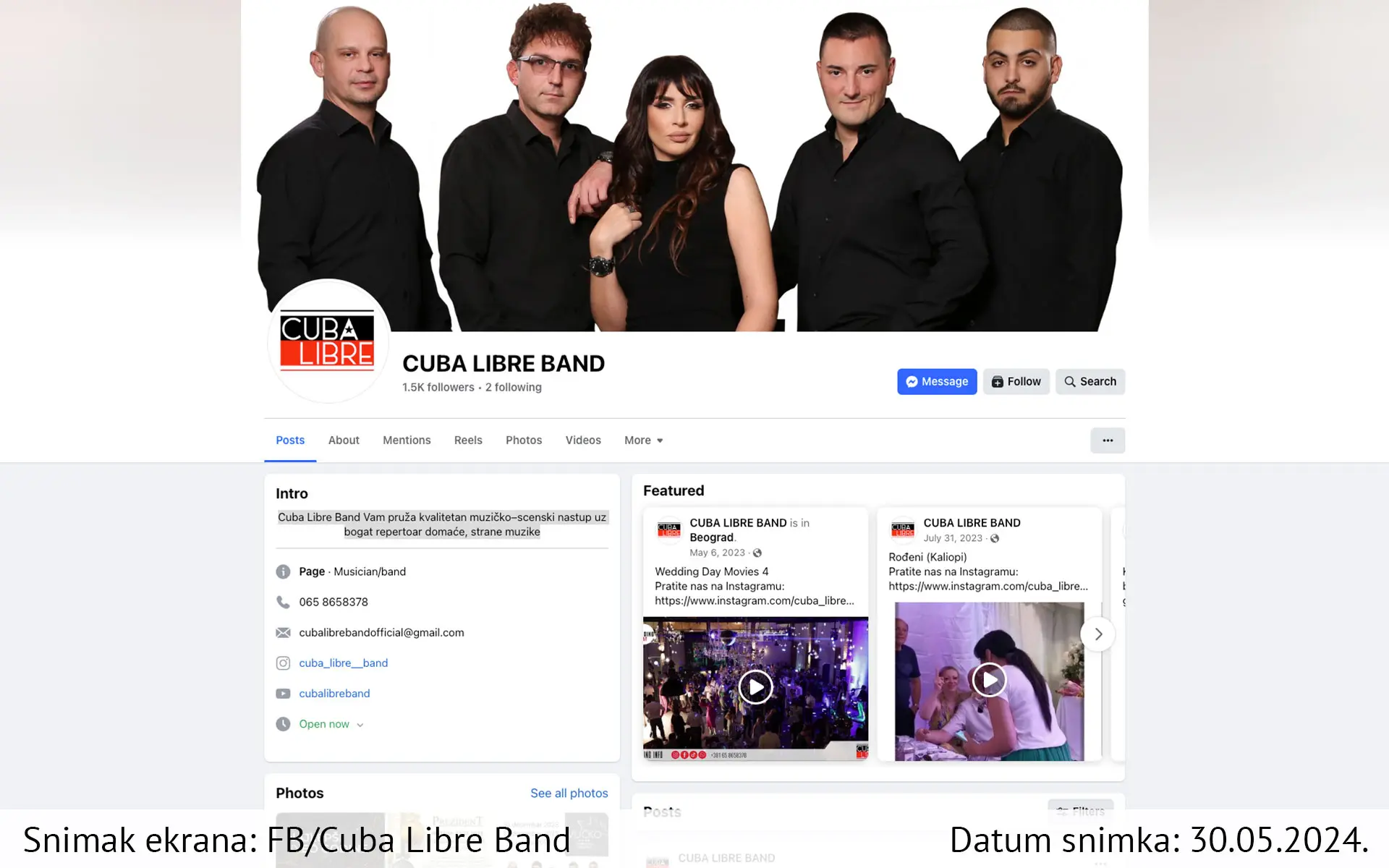 Snimak ekrana sajta — Cuba Libre