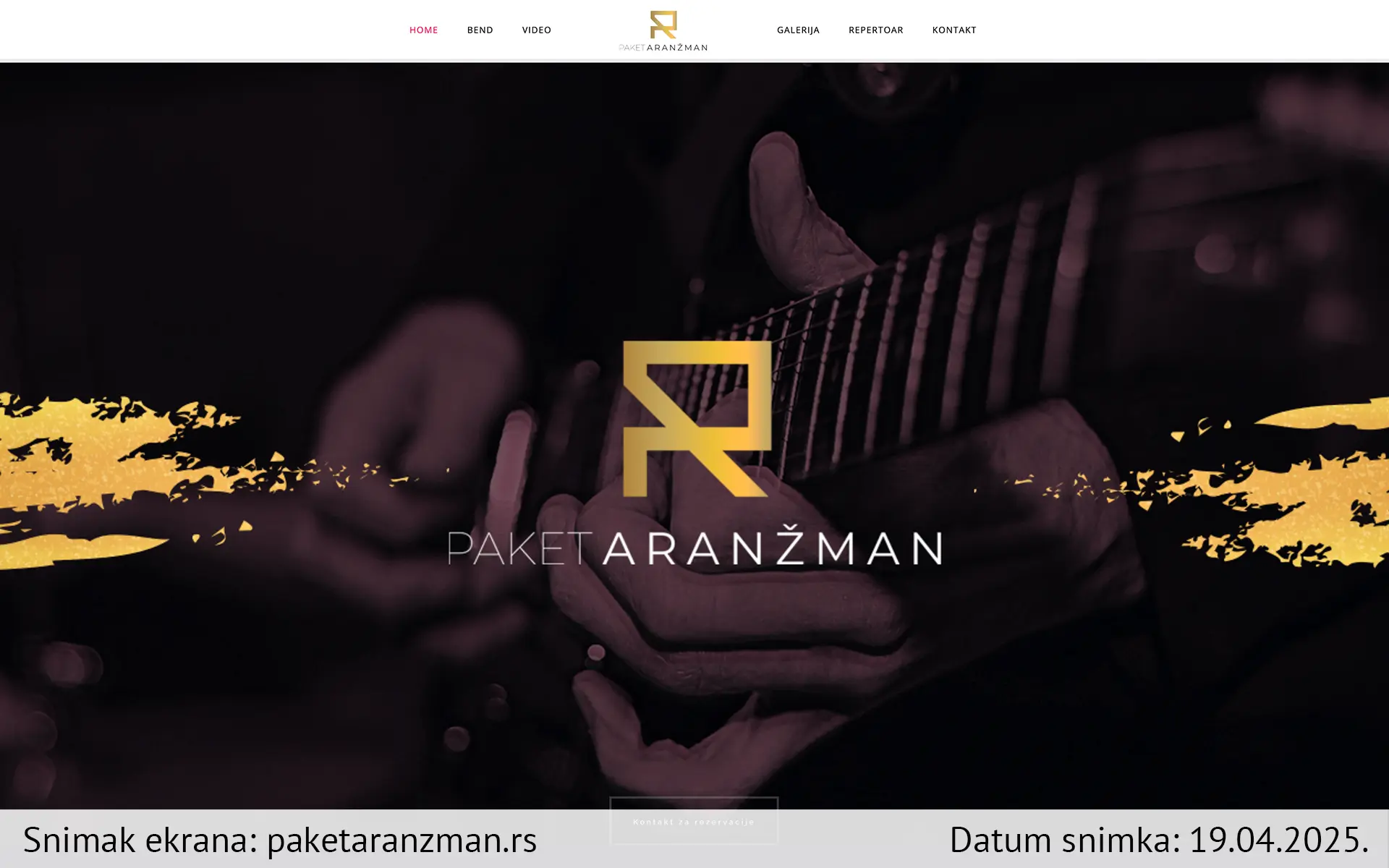 Snimak ekrana sajta — Paket Aranžman