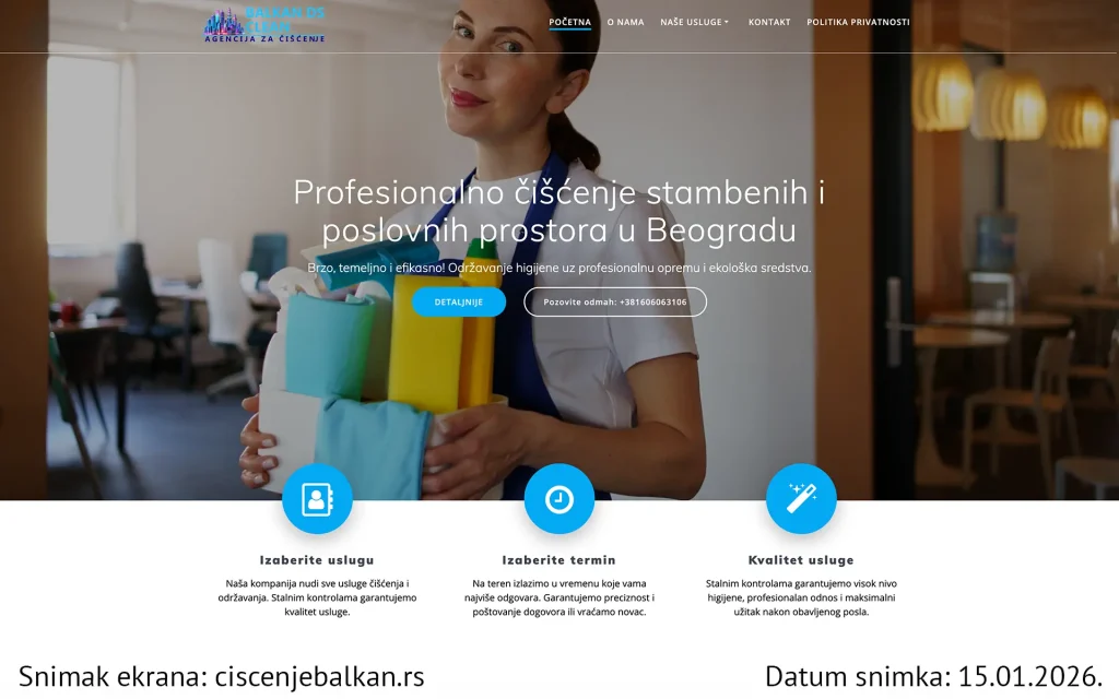 Sajt Balkan Ds Clean Snimak ekrana