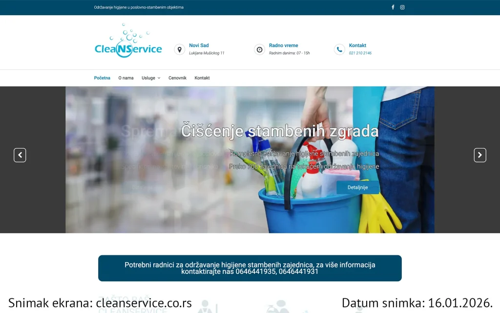 Sajt-CleaNService-Snimak-ekrana