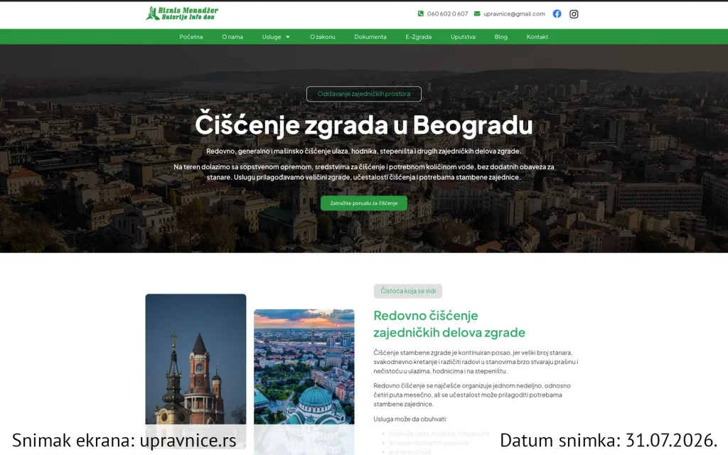 Upravnice Ciscenje zgrada