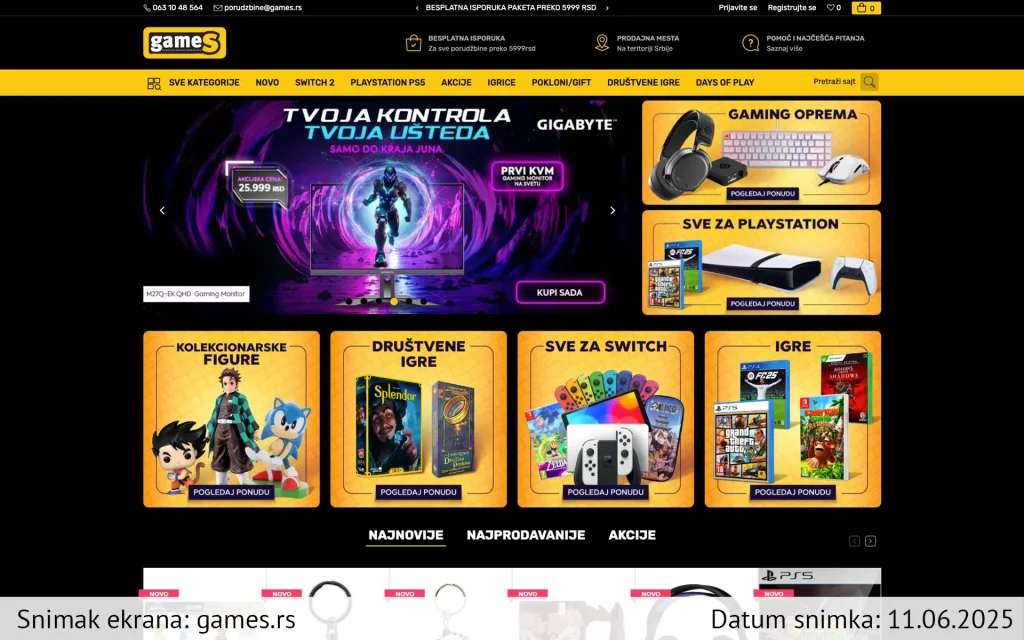 Games snimak ekrana