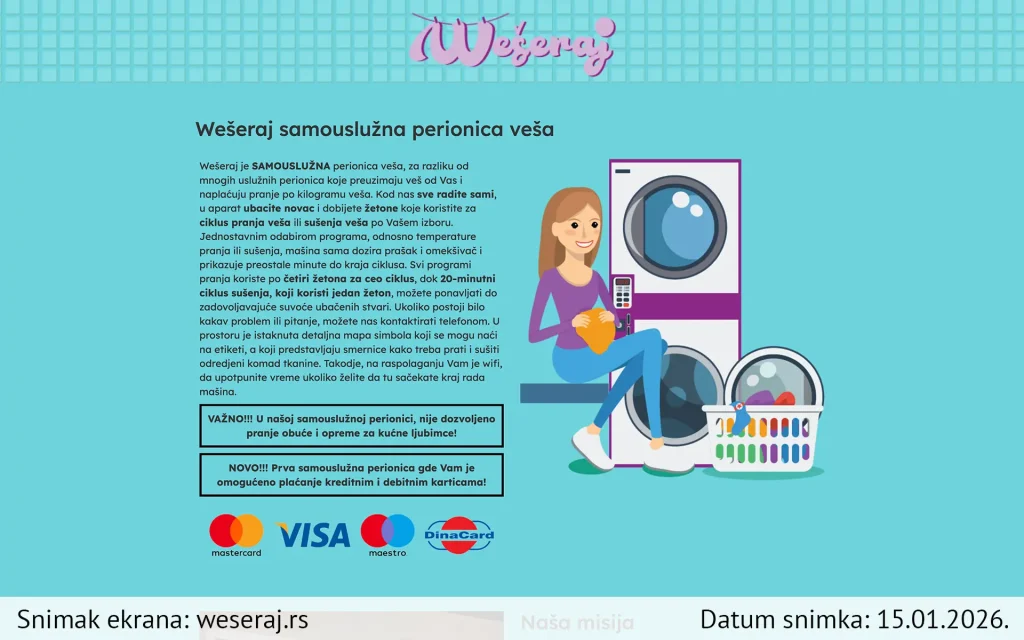 Sajt weseraj snimak ekrana