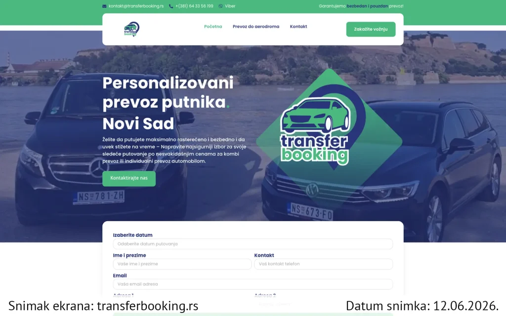 Transfer Booking snimak ekrana